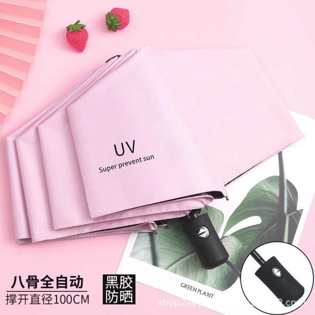 Umbrella - 8 Ribs, Black, Compact Travel Sun Umbrella for Women and Men,