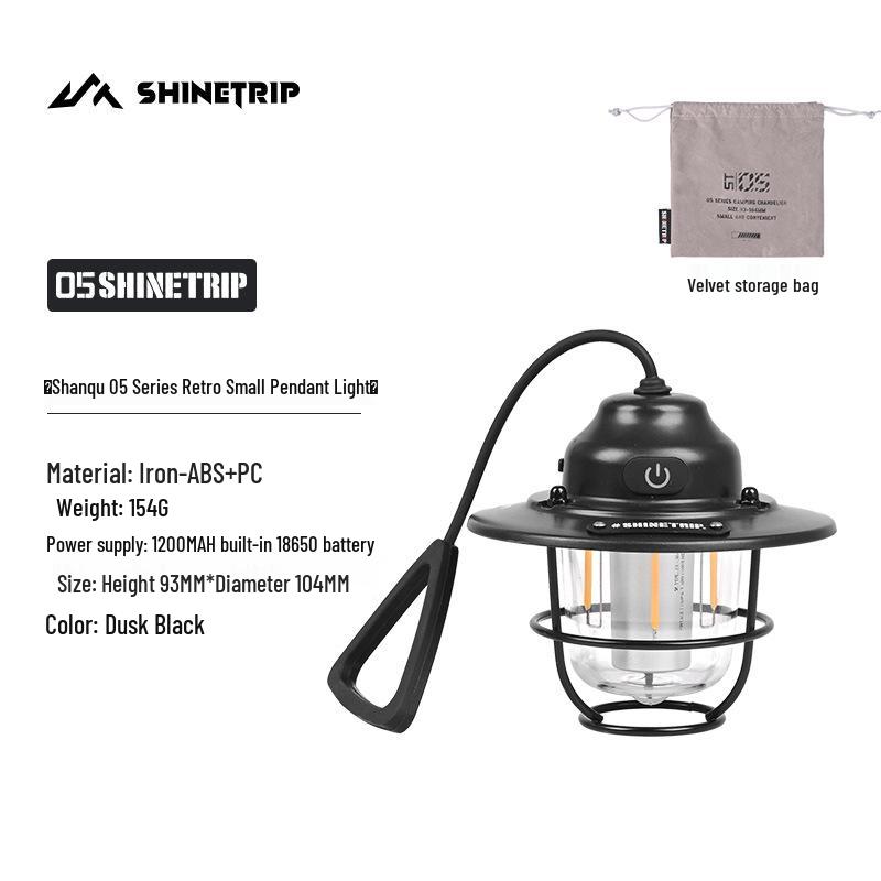 Retro Waterproof Pine Cone Camping Lamp with Tent Atmosphere & Night Light, Handheld Charging & Long Battery Life
