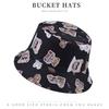 Trendy versatile sunshade sun hat summer double-sided pot hat printed bucket hat women