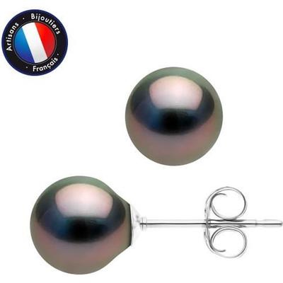Earrings - - Genuine Tahitian Cultured Pearls - 8-9 Mm - 925 Silver - Women