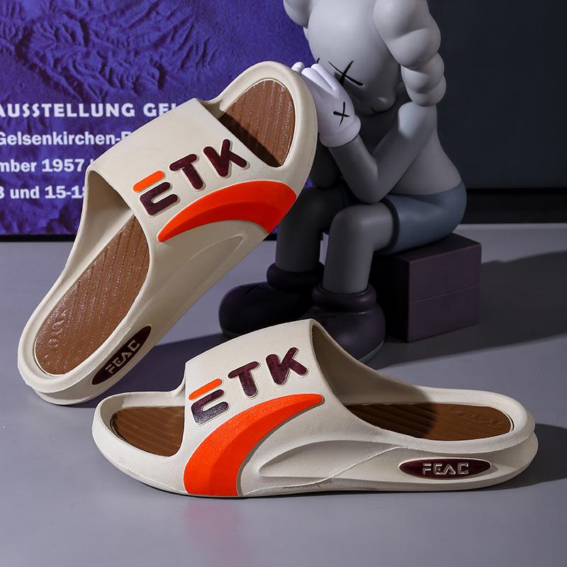 Yazlık Erkek Terlikleri EVA Yumuşak Dış Mekan Plaj Yürüyüş Terlikleri Düz Kaymaz Duş Terlikleri Erkek Kalın Taban Parmak Arası Terlik