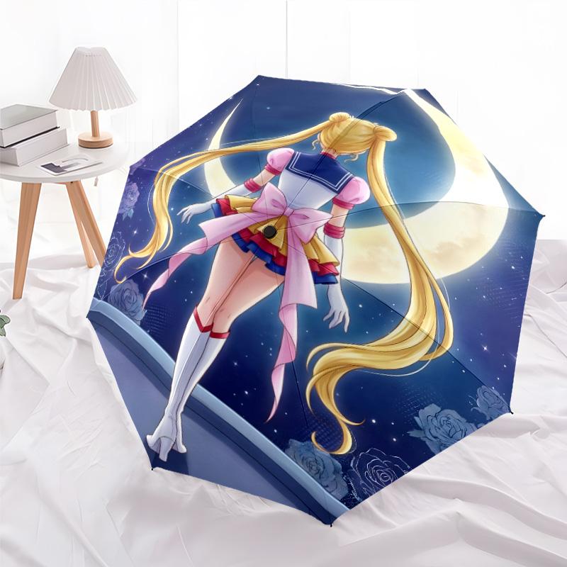 1pc Sailor Moon Umbrella, Sun Protection, And UV Shielding. It Has Eight Sturdy Ribs for Outdoor Use And Perfect As a Holiday Gift