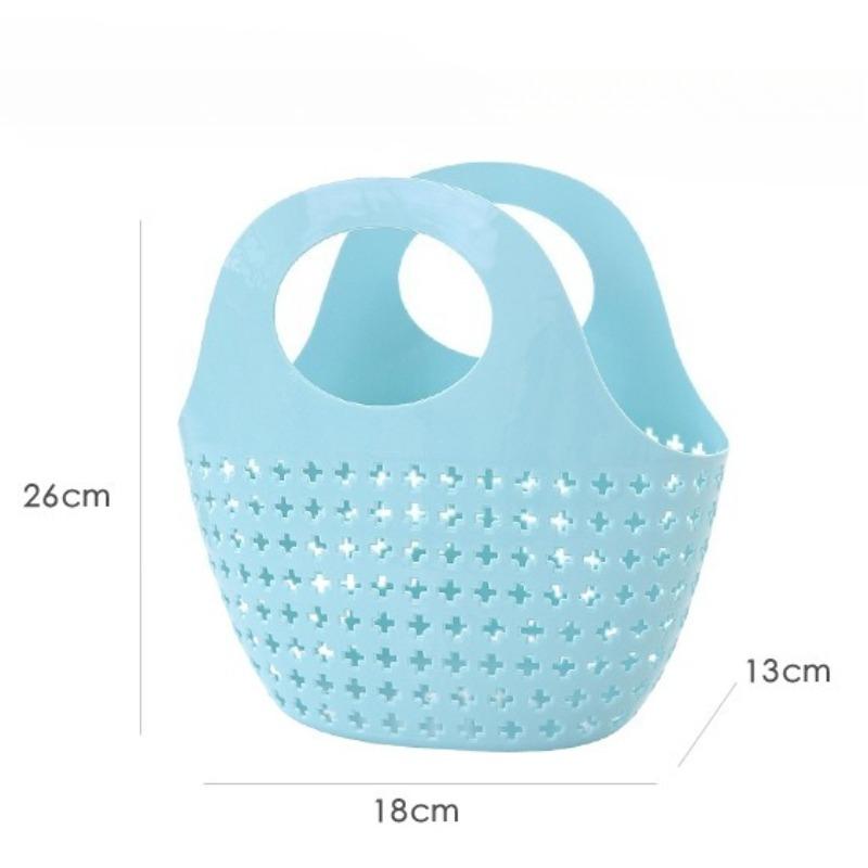 Hand-held Basket Foldable Soft Bath Storage Basket Plastic Washbasin Storage Basket New Bathroom Frame Portable Shower Container
