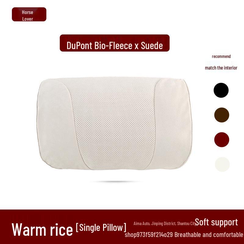 Curved Car Headrest with DuPont Bio-Cotton Neck and Lumbar Support Pillow for Maybach Seats