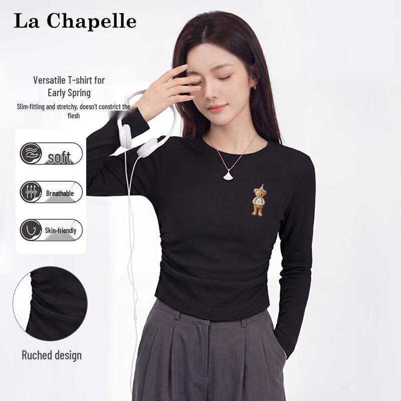 

La Chapelle Women s Short High-Waist Long-Sleeve T-shirt M