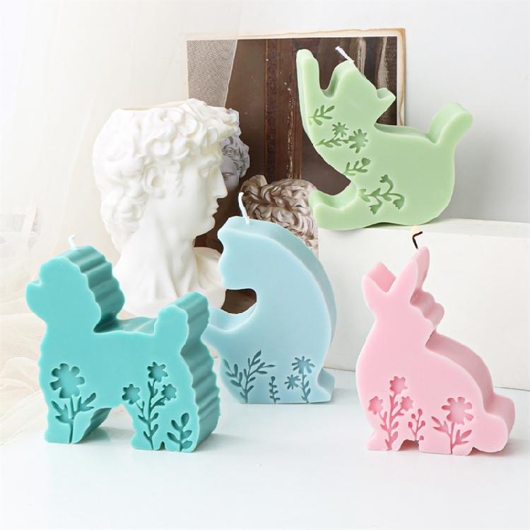 Easy To Clean Silicone Candle Molds Fondant Moulds Animal Shape Resin Project Moulds Silicone Texture for Candle Making