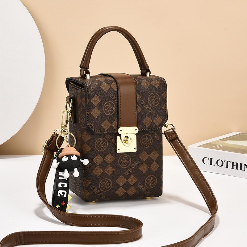 2025 new retro mini mobile phone bag fashionable flower versatile messenger handbag bag woman