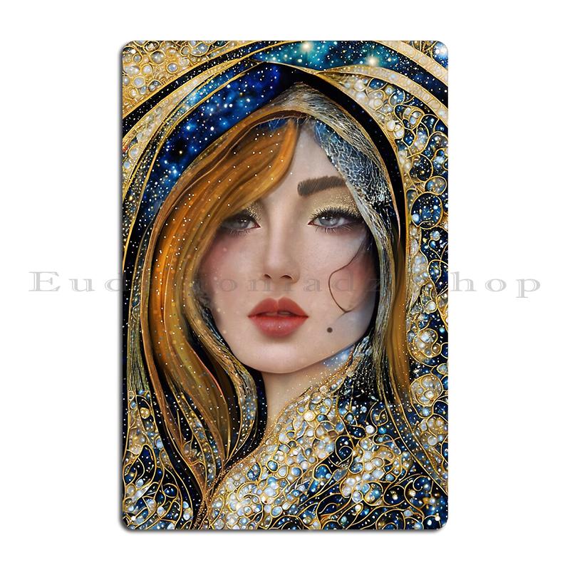 Golden Girl Red earrings and flowers Golden Tears Freyas Tears of Gold Anne Marie Zimmerman Metal Retro Plaques Tin Sign Poster 20x30cm(7.8x11.8inch)