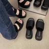 Home indoor non-slip and deodorant cool slippers women's summer wear 2025 new seaside beach shoes heightening sandals women