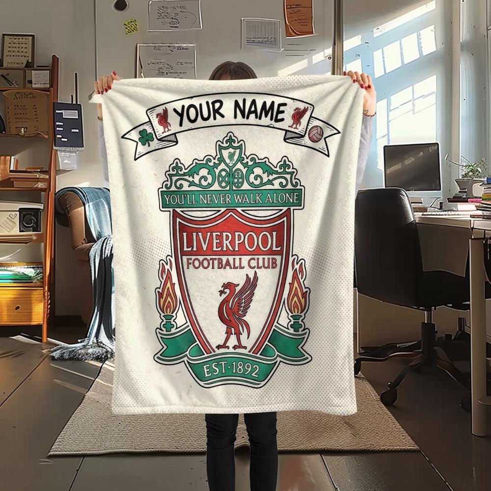 Custom Name Liverpool2 Flannel Blanket, High Quality Comfortable for All Seasons, Home Decor, Warmth and Comfort