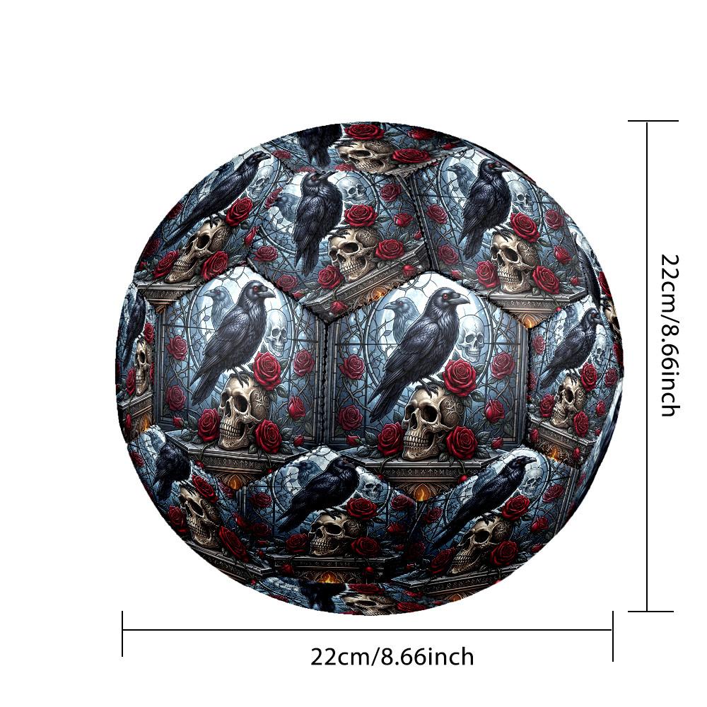 1pc Gothic Raven Skull Size 5 Soccer Ball Professional Lightweight Durable Match Training Football Indoor &Outdoor Sports BallTraining Ball Y26