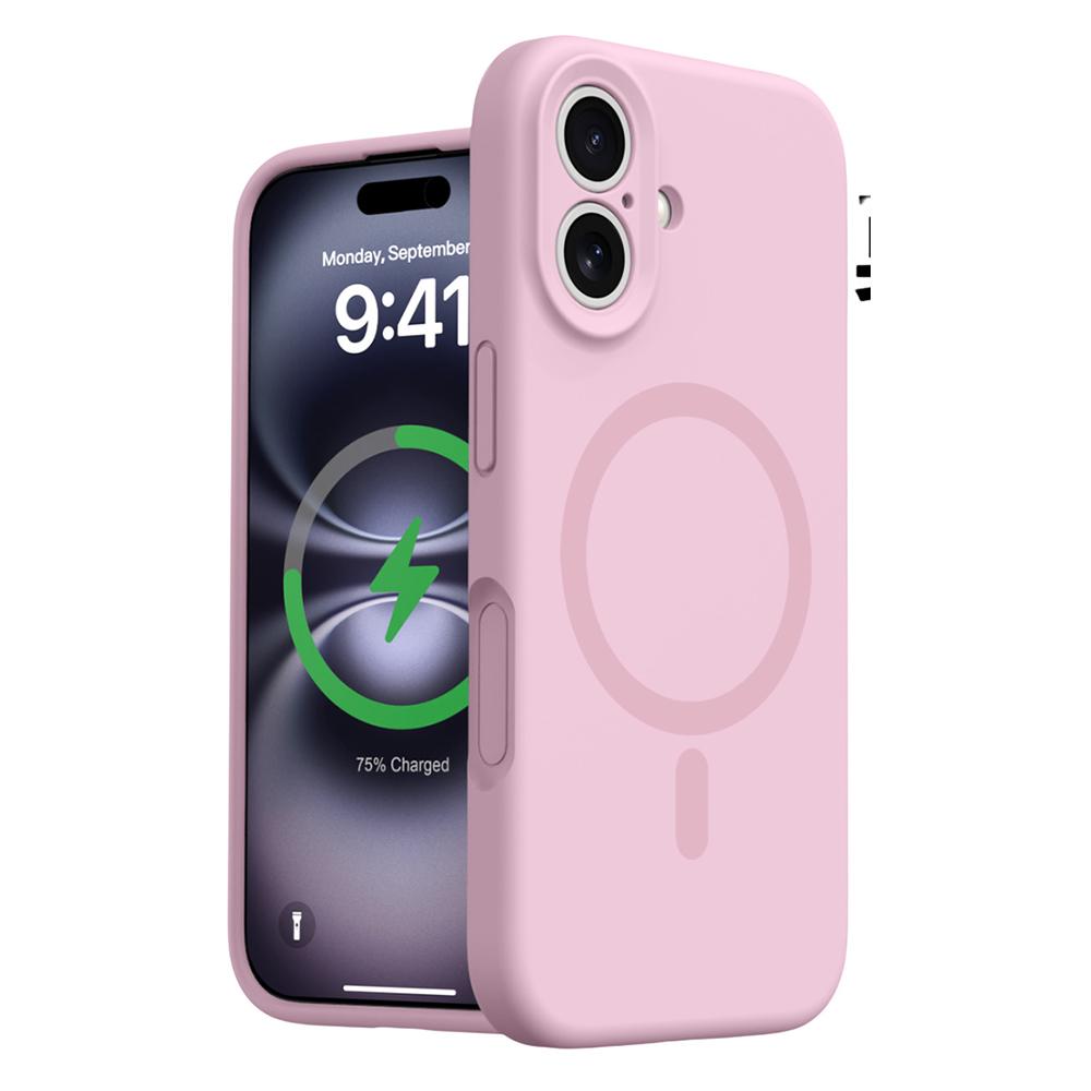 For iPhone 16 Case Compatible with MagSafe Precise Cutouts Liquid Silicone+PC Phone Cover