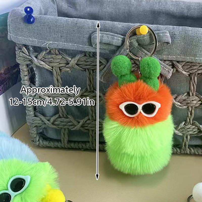 1PC Pendant Gift Car Keychain Personality Plush Doll Trendy Flu Plush Fun Cute Fashion Multicolored
