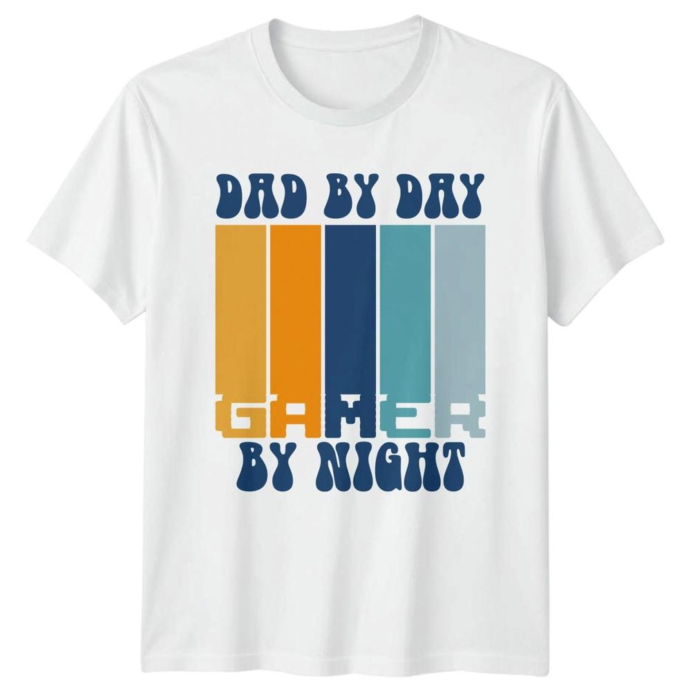 Dad By Day Gamer By Night Unisexs TShirt Gaming Retro Dad S