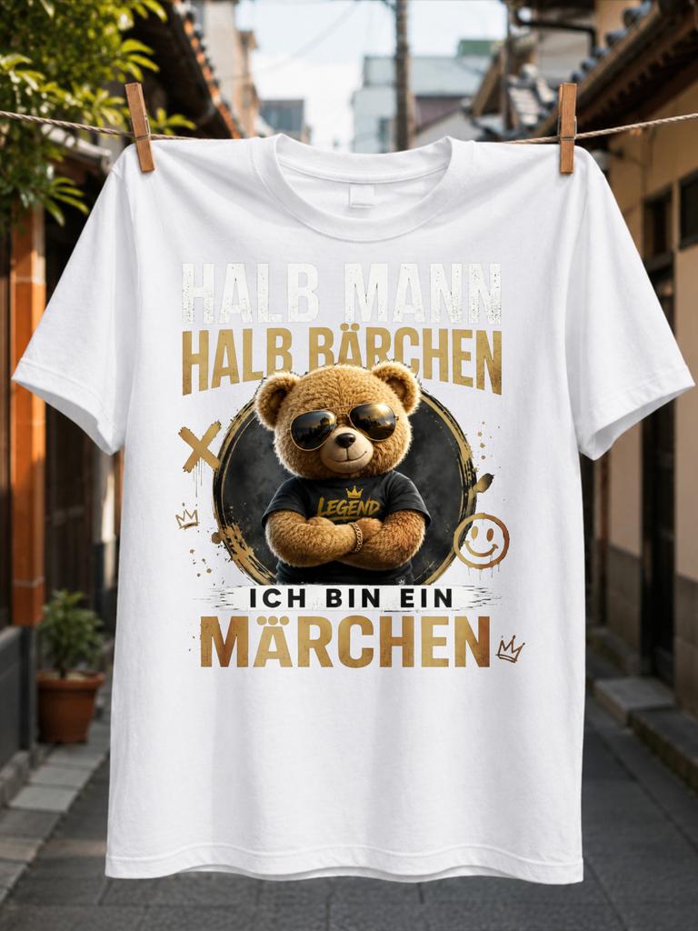 Halb Unisexn Halb Barchen Gerunisex Humorteddy Bear And Folded Arms Gold Fairy Tale Pun Tee Unisex All Unisex All Tshirt