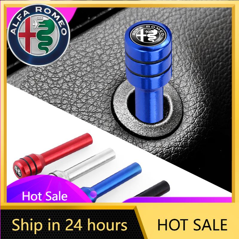 Car Stickers For Alfa Romeo 2/4Pcs Car Security Door Lock Pins Knob For Alfa Romeo 159 147 156 166 Giulietta Giulia Mito Stelvio