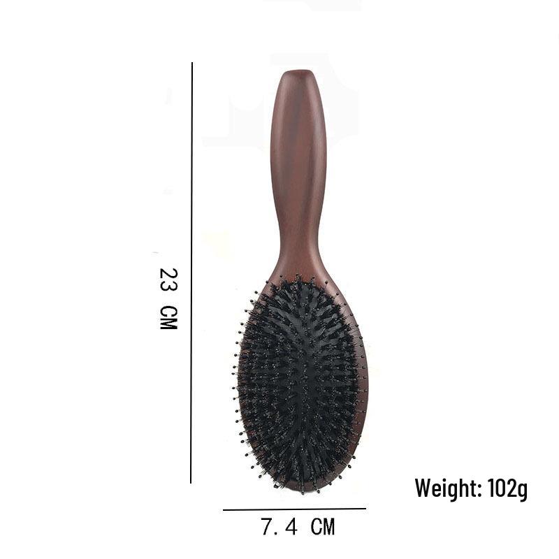Comfortable Beech Wood Boar Bristle Air Cushion Comb with High Elasticity Massage Airbag