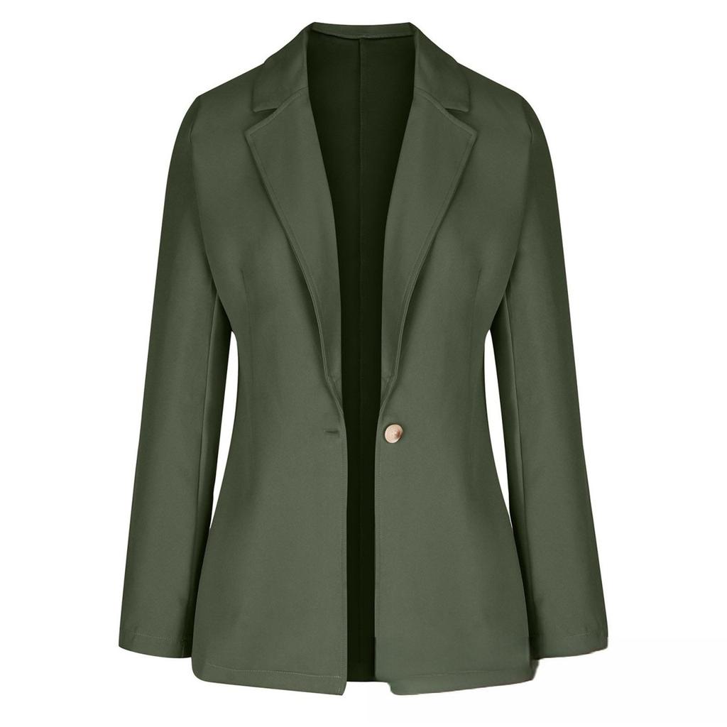 Women's Solid Color Casual Long Sleeve Cardigan Pocket Casual Jacket Suit Jacket