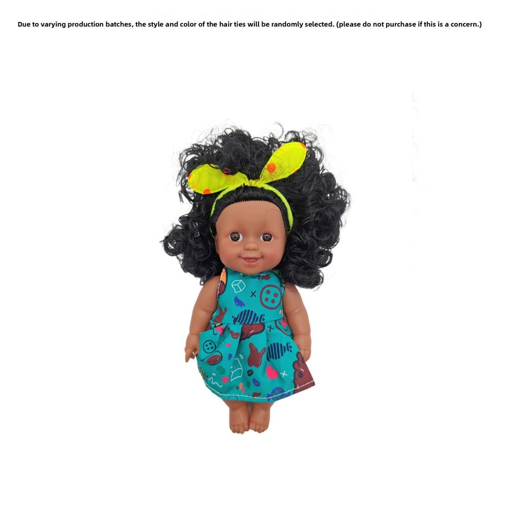 18-47CM Black Doll Full Body Vinyl Reborn Doll Soft Glue Simulation Baby African Doll Music Doll
