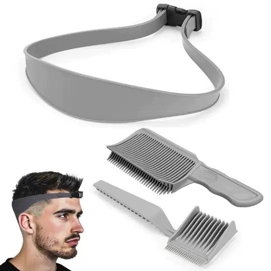 Adjustable DIY Curved Silicone Haircutting Collar Template, Hair Trimming Guide, 2-Level Haircut Tool for Home Styling