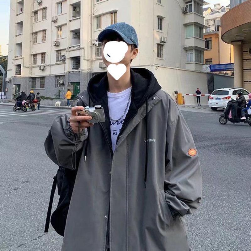 Falešný dvoudílný kabát pro tlusté muže nadměrné velikosti high street pánská baseballová uniforma bunda s kapucí bunda