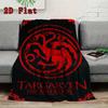 House Targaryen Dragon Print 2D Flat Pattern Flannel Blanket High Quality All Seasons Warmth and Comfort Perfect for Christmas Gifts.P260914511