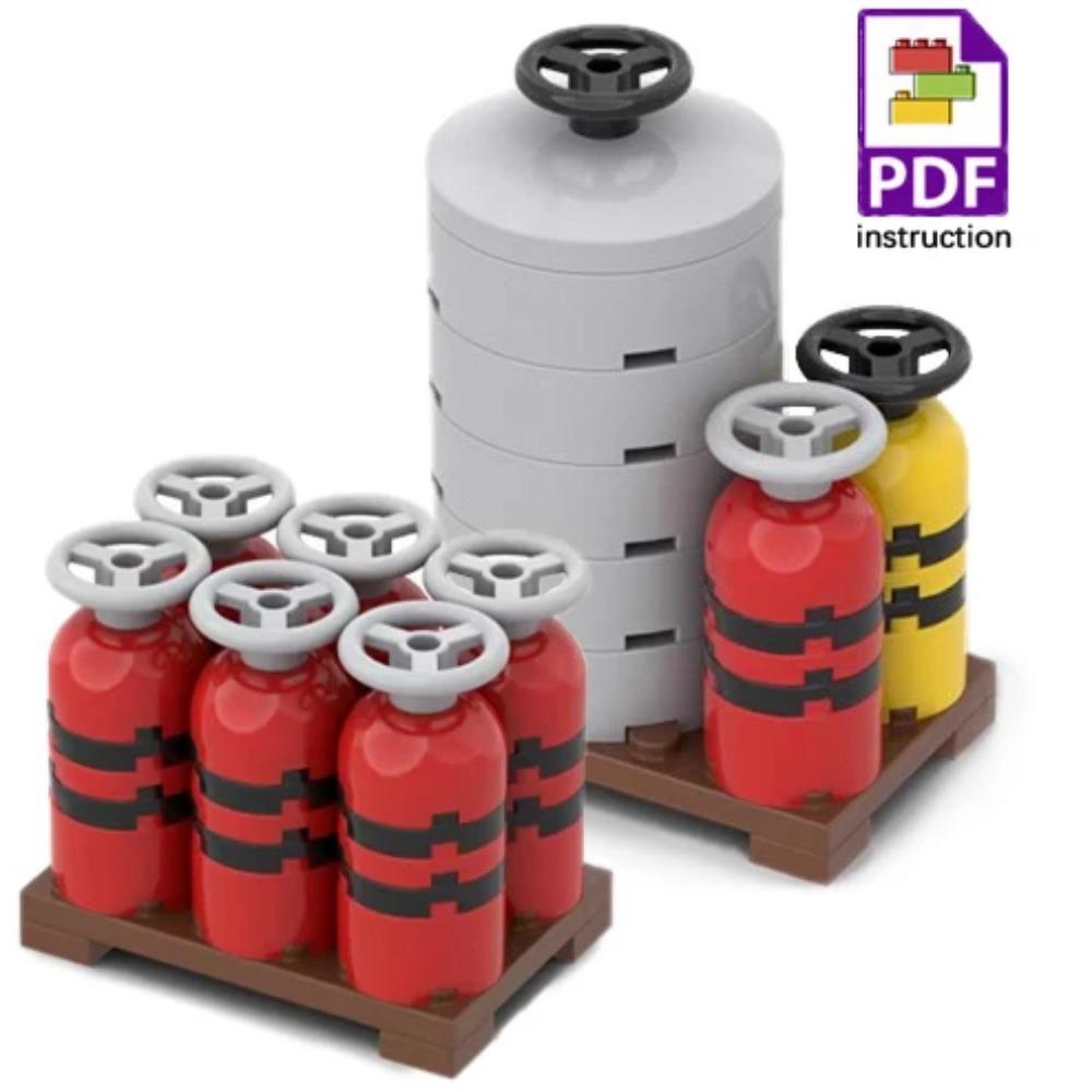 

MOC Топливный бак Конструктор Винные бочки Контейнер для товаров Кирпичики для вилочного погрузчика Игрушки Подарок для мальчиков