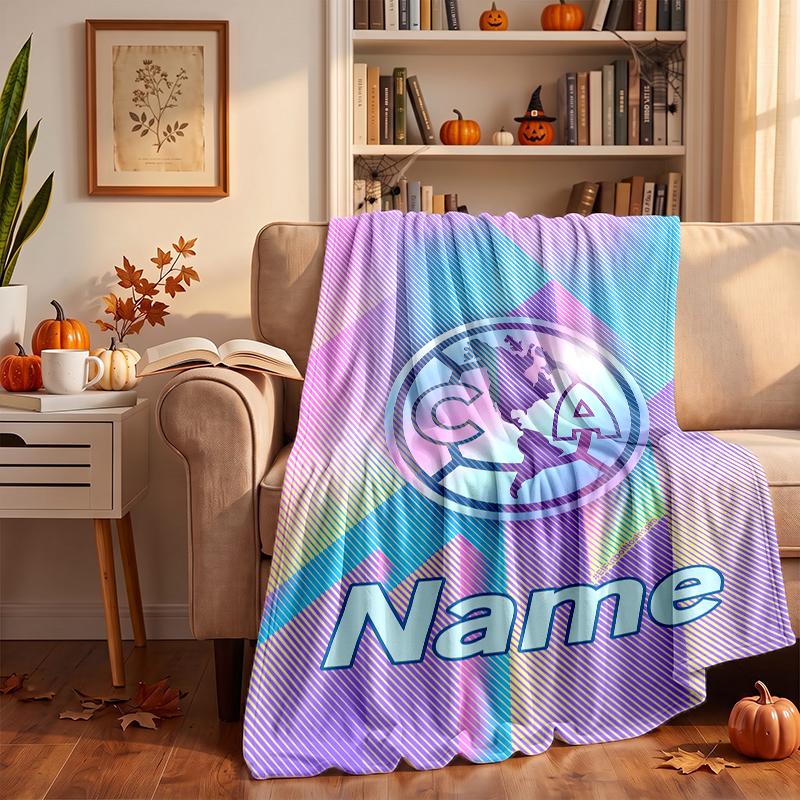 Club America Custom Flannel Blankets Soft Warm Cozy Throws for Home Decor Holiday Gifts