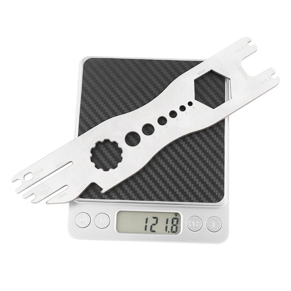 9 In 1 Bike Pedal Wrench Multi-Function Bike Disc Brake Rotor Alignment Truing Tool Stainless Steel Cycling Accessories