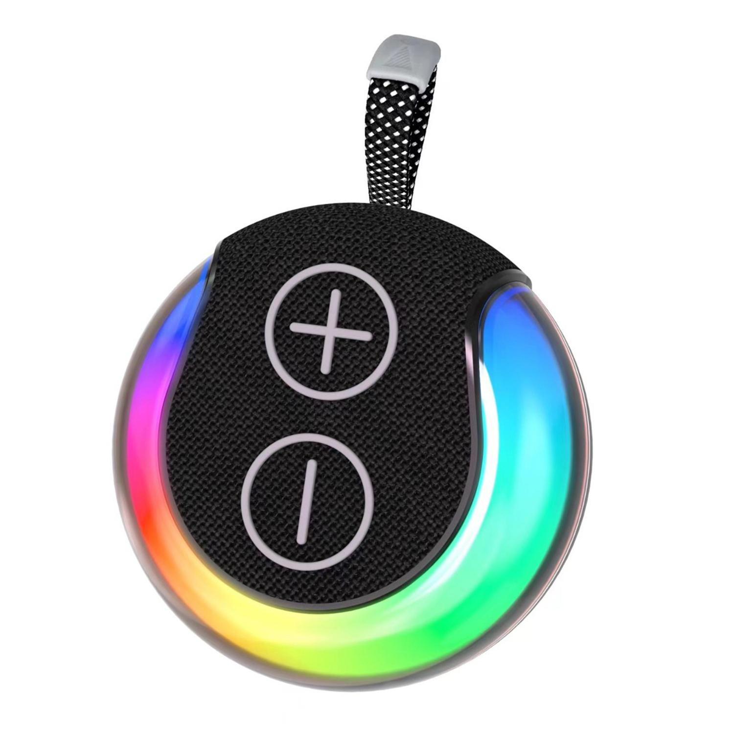 

Portable RGB Light Round Bluetooth-compatible Speaker Outdoor Desktop Wireless TWS Subwoofer Black