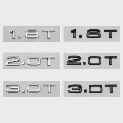 3D ABS Harfler Araba Şekillendirme Arka Bagaj Rozeti 1.8T 2.0T 3.0T Amblem Logo A3 A4 A5 A6 A7 A8 Q2 Q3 Q5 Q7 Q8 İçin Araba Etiketi Aksesuarları
