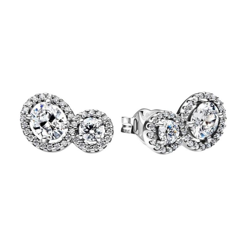 Pandora Brand logo design 925 silver earrings women s silver 293774C01-1 серебряный