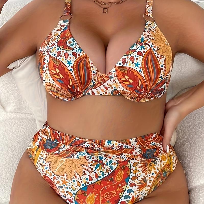 2024 New European and American Plus Size Women's Swimsuit Tankini Fashion Swimsuit