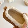Korean Style Plush Warm Fur Shoes for Girls Soft Sole Small Leather Shoes for Boys Lightweight Moccasins
