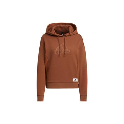Lounge Hooded Sweatshirt With Letter Logo Women Tops Brown IP0755