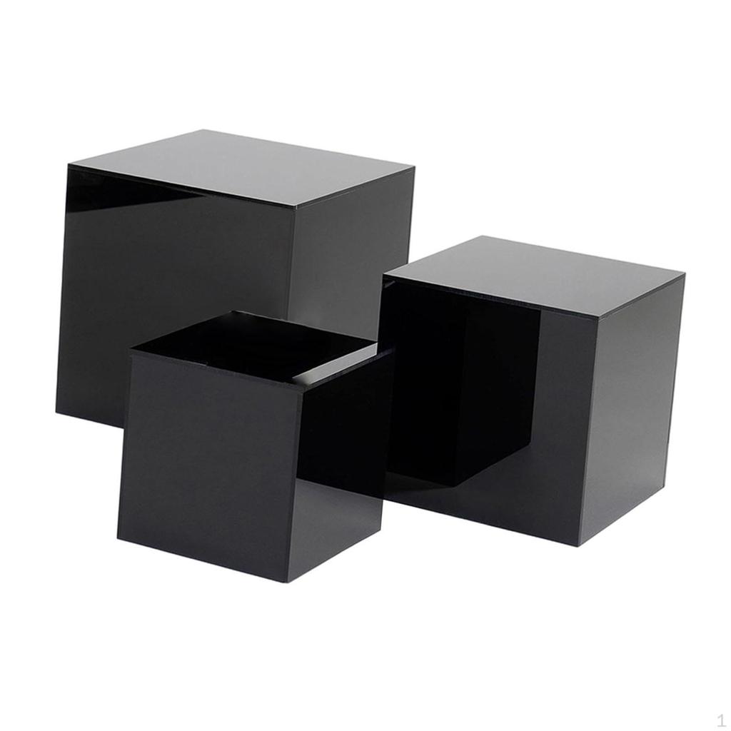 Confezione da 3 Scatole Cubiche Acriliche Espositive Contenitori Portatorte Cubi Multiuso 4" 5" 6" per Dolcetti