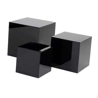 3 Pack Acrylic Cube Display Storage Boxes Cupcake Stand Multipurpose Cubes 4" 5" 6" for Treats