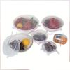 Food Lids Silicone Stretch Lids Reusable Airtight Fresh-keeping Food Fruit Bowl Dish Wrap Covers 6-Pack Set