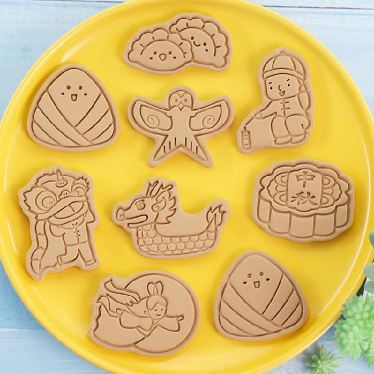2/3Pcs Cartoon Pattern Printing Cookie Cutter Mold DIY Kites Zongzi Boats Mold
