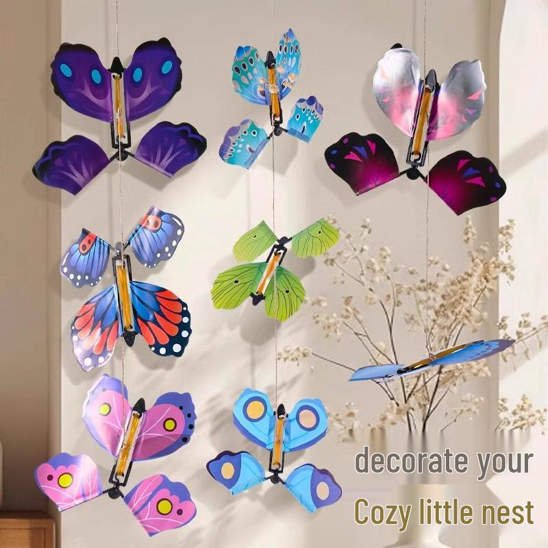 Flying Butterfly Children's Outdoor Gift Set: Bamboo Dragonfly, Boomerang & Spraying Flower Camping Toys