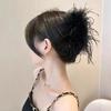Advanced Sense Ostrich Hair Large Feather Grab Clip Women's 2025 New Back Head Hairpin Shark Clip Mao Hair Clip