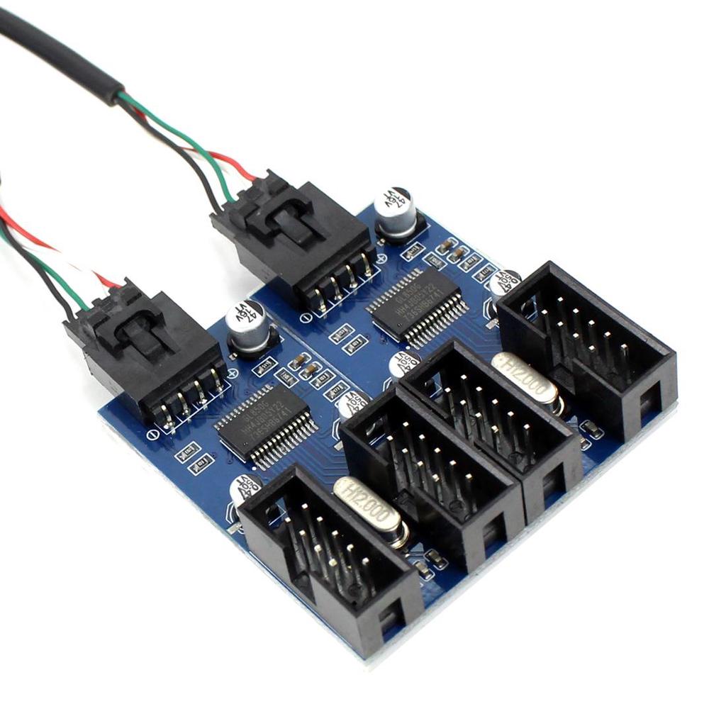 Small-Chipinc 9 Pin USB Header Male 1 to 4 Female Extension Cable Card Desktop USB2.0 HUB 30cm/11.81 9pin to 9pin Extension Cable Card Small-Chipinc 9 Pin USB Header Male 1 to 4 Female Extension Cable Card Desktop USB2.0 HUB 30cm/11.81 9pin to 9pin Extension Cable Card