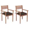 Day and Night - Day and Night Garden Chairs 2 Units Teak Wood with Taupe Gray Cushions