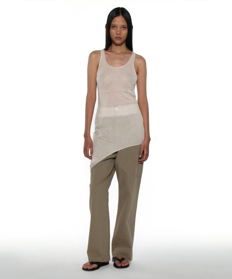 Partimento Woman Pwc Sheer Transform Sleeveless Dress_Light Beige
