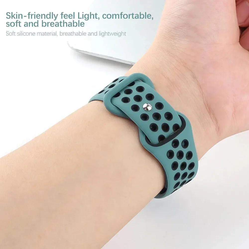 Silicone Strap for Apple Watch Band Ultra2 49mm Series 9 8 7 41mm 45 Mm 38mm 42mm Sport Bracelet iWatch 7 6 SE 5 4 3 44mm 40mm