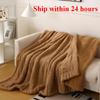New Solid Color Winter Tafu Rongshu Cotton Velvet Doudou Double Layered Color Lamb Wool Sofa Cover Blanket