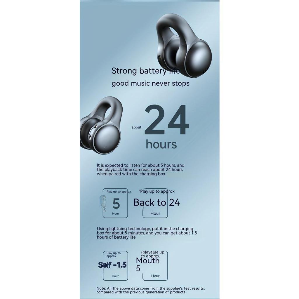 Új vezeték nélküli zenei fejhallgató, érintéses fejhallgató, fülcsíptetős sport fejhallgató, Xiaomi fejhallgatóhoz, iPhone okos fülhallgató