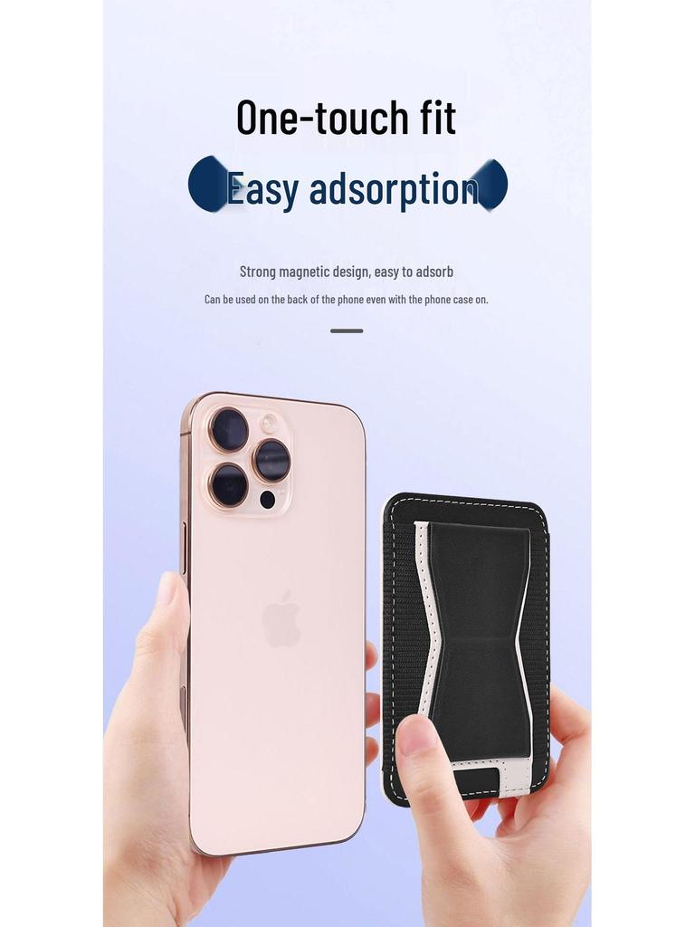 Magnetic Card Holder PU Leather Phone Stand Compatible with MagSafe