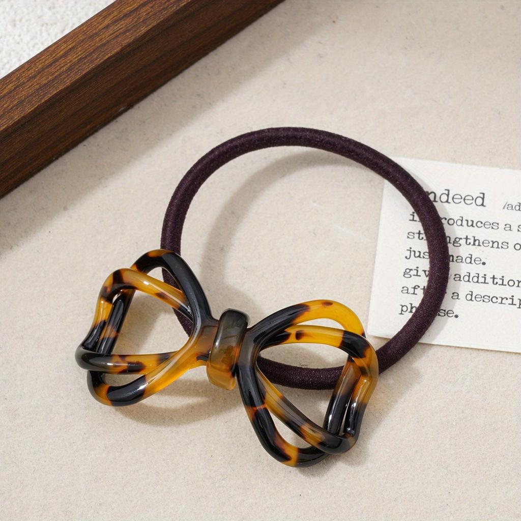 1pc Turtle Patterned Bow Headband Strong Elasticity Brown Rope Design Retro Fashionable Suitable for Appointment Outdoor Use