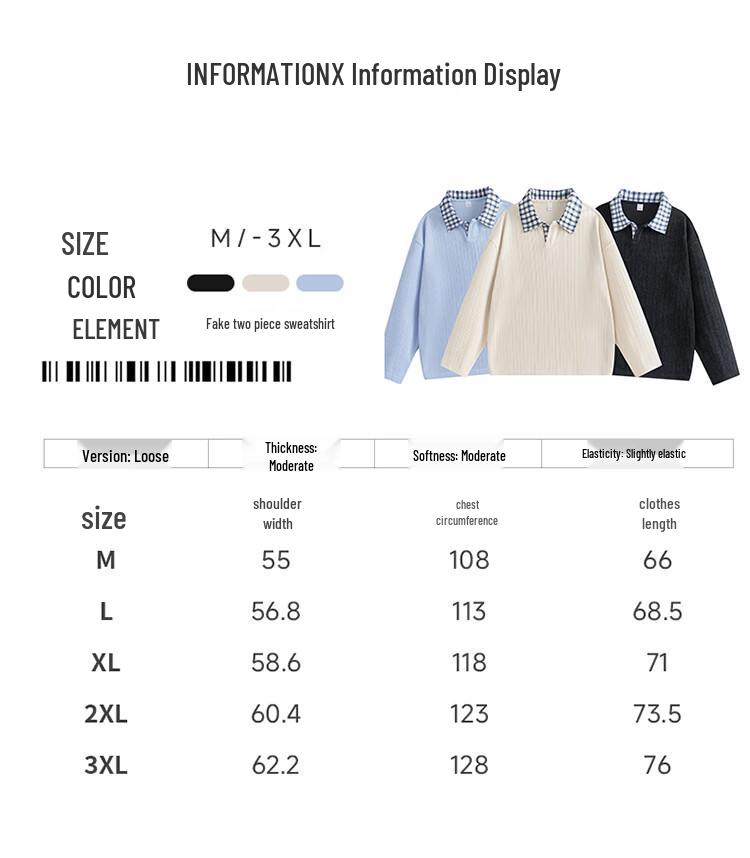 JEEP SPIRIT Men's Faux Two-Piece Long Sleeve Sweatshirt